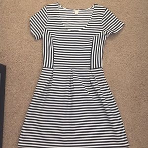 J Crew Fit and Flare striped dress